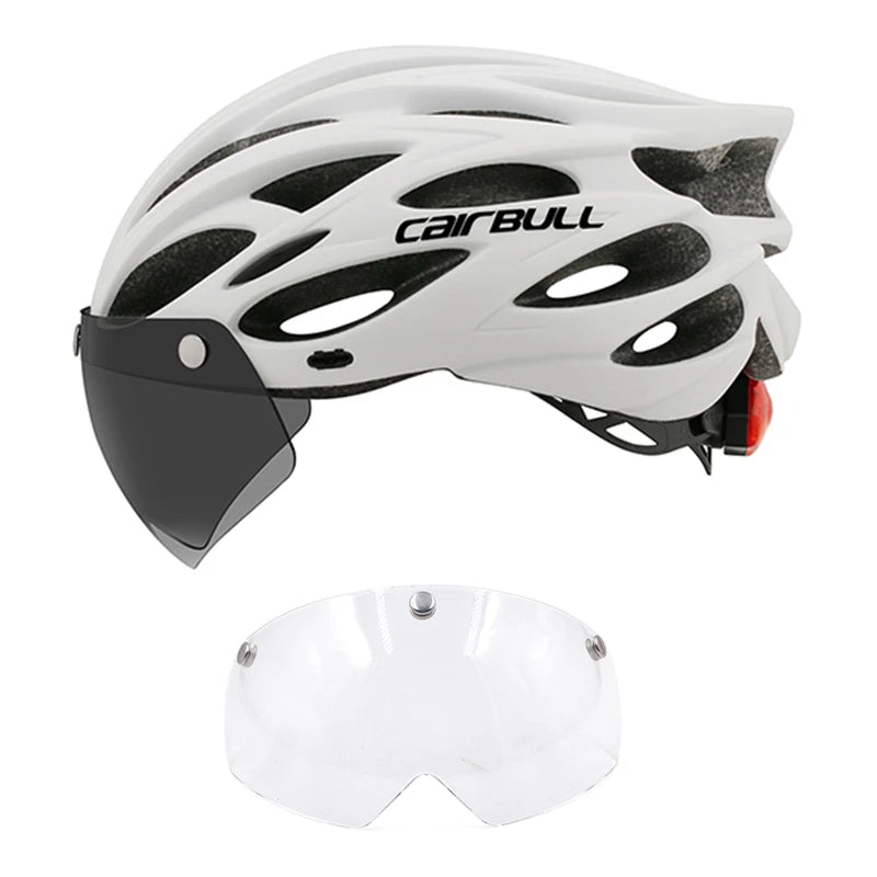 Adjustable Cycling Helmet – LED Light Visor for Road and Mountain Bike
