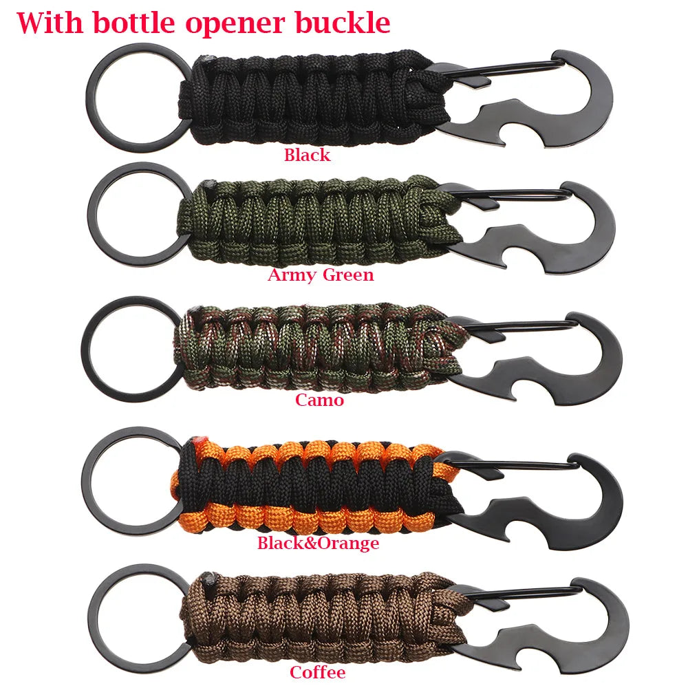 Paracord Survival Keychain – Military Carabiner for Outdoor Camping Gear