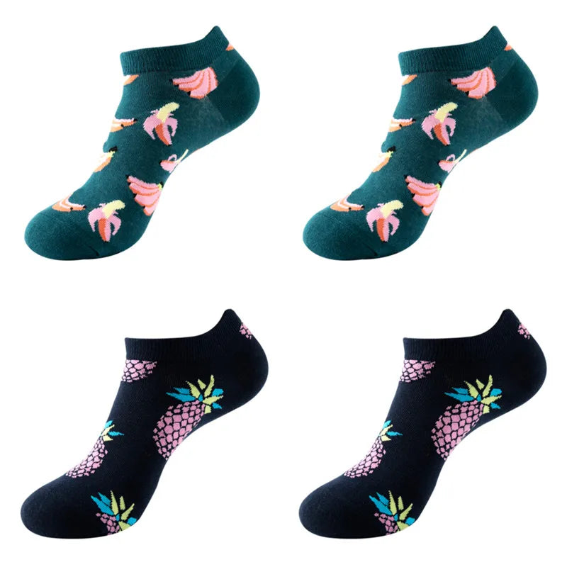 Avocado Cotton Boat Socks – Funny Fruit Pattern for Men and Women