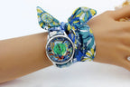 Fabric Wristwatch – Silver Quartz Analog Timepiece for Women