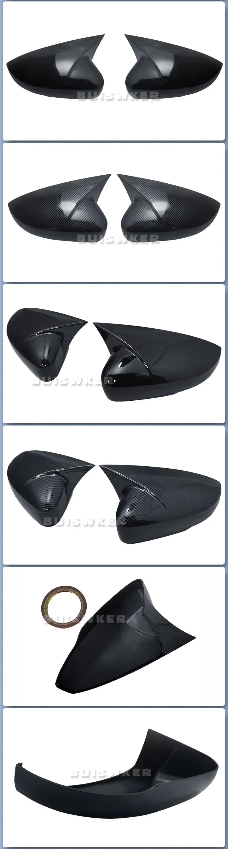 ABS Rearview Mirror Covers – OX Horn Style Trim for Volkswagen Polo MK5