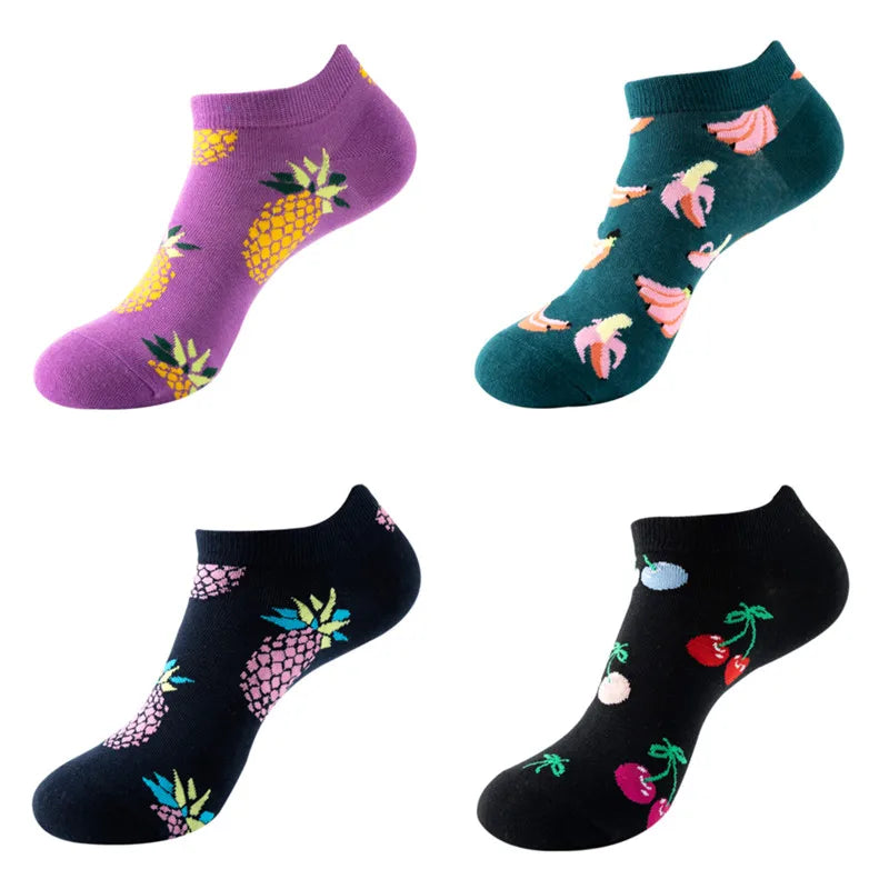 Avocado Cotton Boat Socks – Funny Fruit Pattern for Men and Women