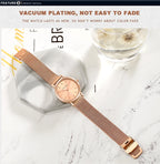 Rose Gold Stainless Steel Watch – Japan Quartz Waterproof for Ladies