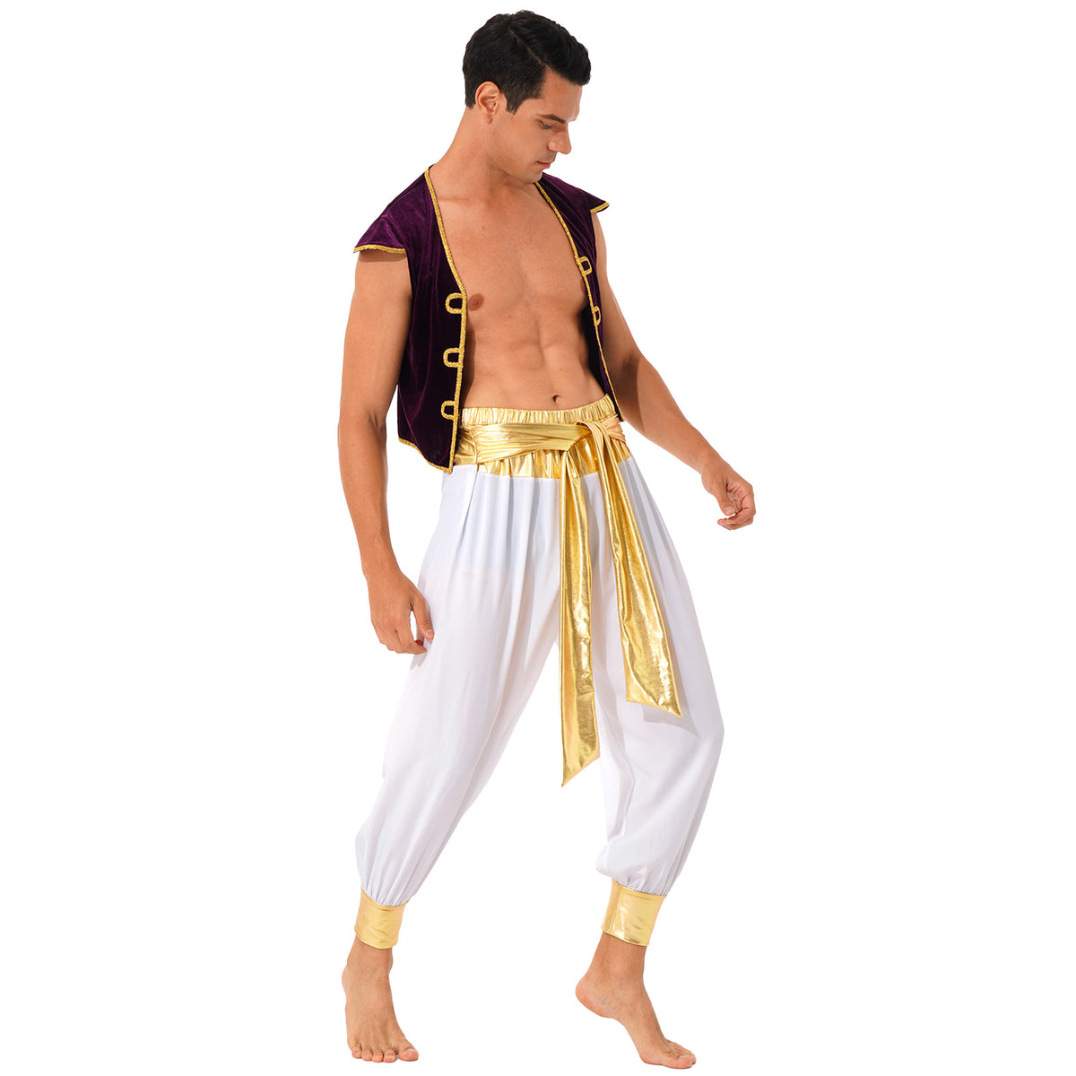 Arabian Prince Costume – Men’s Aladdin Cosplay Outfit for Halloween