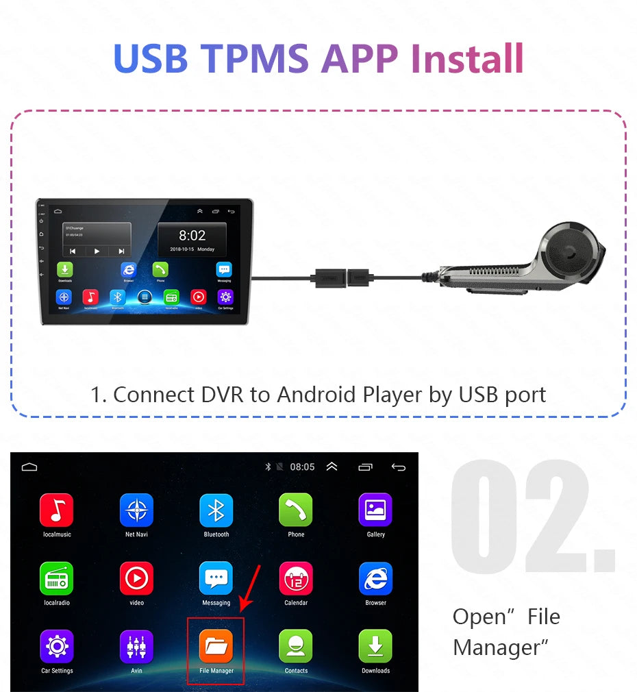 ADAS USB Dash Cam – Full HD Car DVR Camera for Android Navigation Head Units