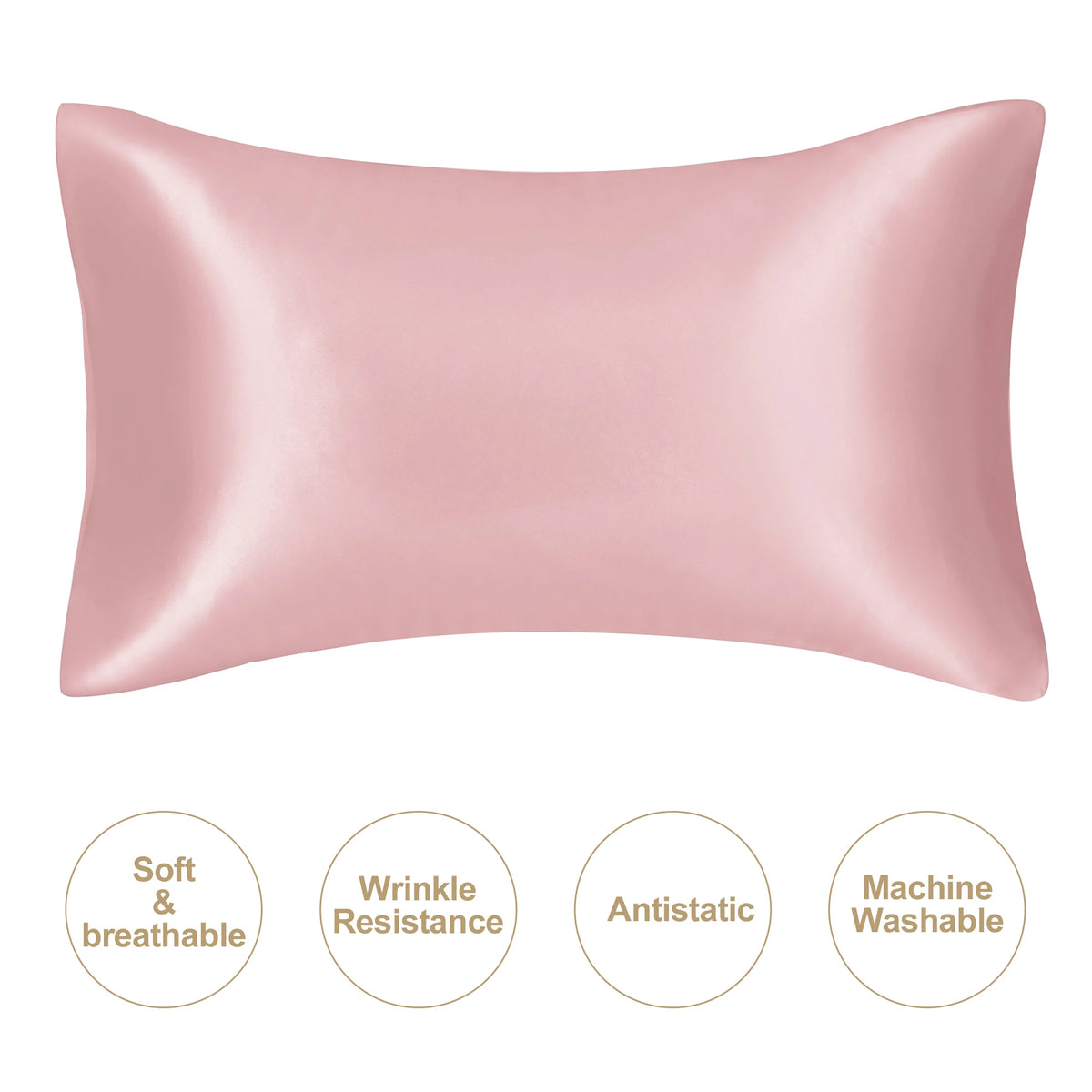 Mulberry Silk Pillowcase – Queen Standard Satin Sleep Case for Hair and Skin