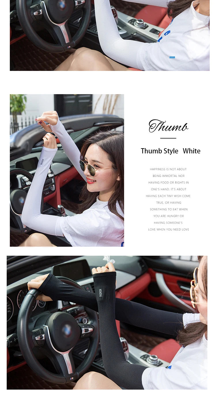 Ice Silk Arm Sleeves – UV Protection for Cycling Sports and Driving