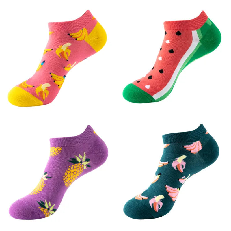 Avocado Cotton Boat Socks – Funny Fruit Pattern for Men and Women