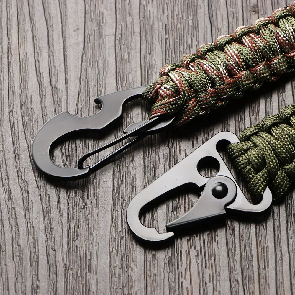 Paracord Survival Keychain – Military Carabiner for Outdoor Camping Gear