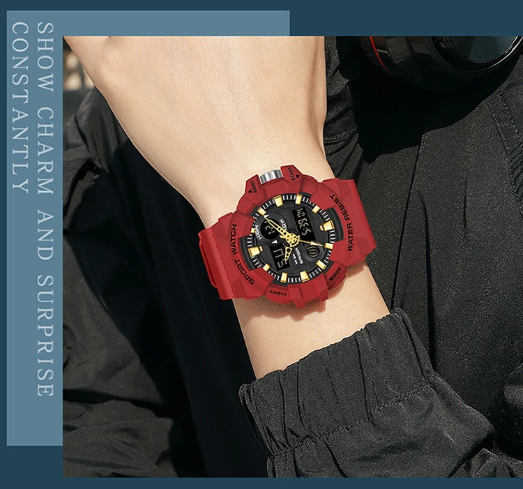 Digital Sports Watch – Waterproof LED Military Timepiece for Outdoor Men