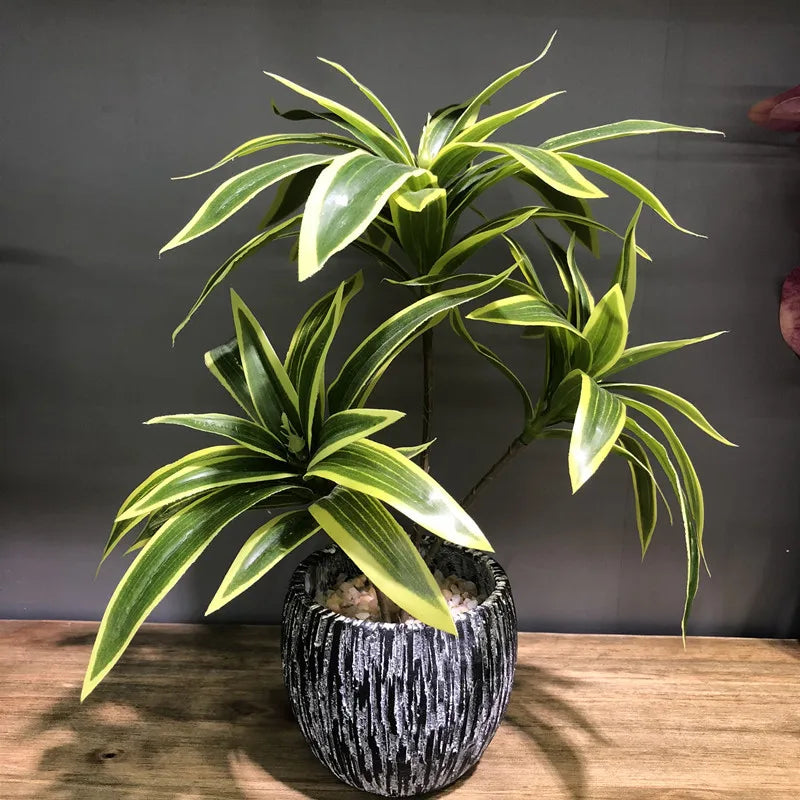 Artificial Palm Bamboo Branch – 36cm Tropical Potted Plant for Home Decor