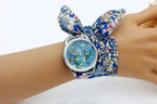 Fabric Wristwatch – Silver Quartz Analog Timepiece for Women