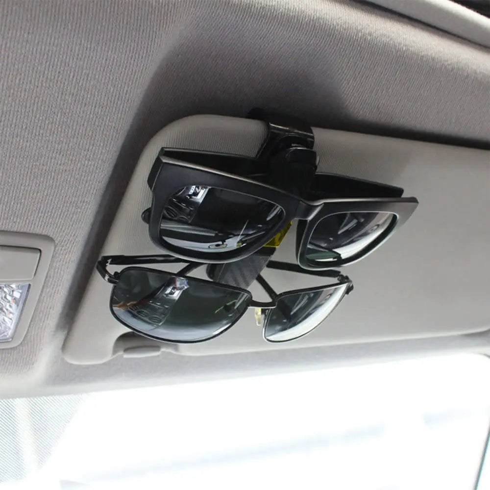 Car Sun Visor Glasses Holder – ABS Eyewear Ticket Clip for Auto Accessories