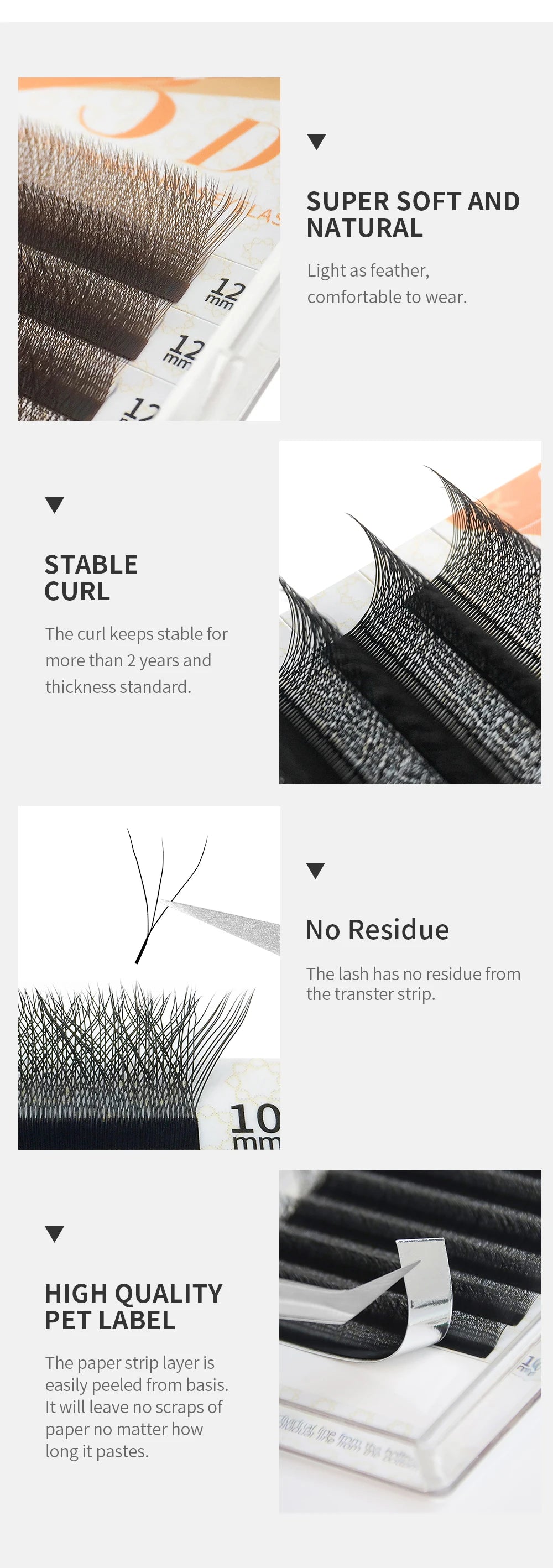 W Shape Eyelash Extensions – 3D Premade Volume Faux Mink Fans for Professionals