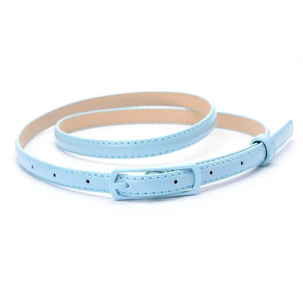 Thin Faux Leather Waist Belt – Adjustable Fashion Accessory for Dress Jeans