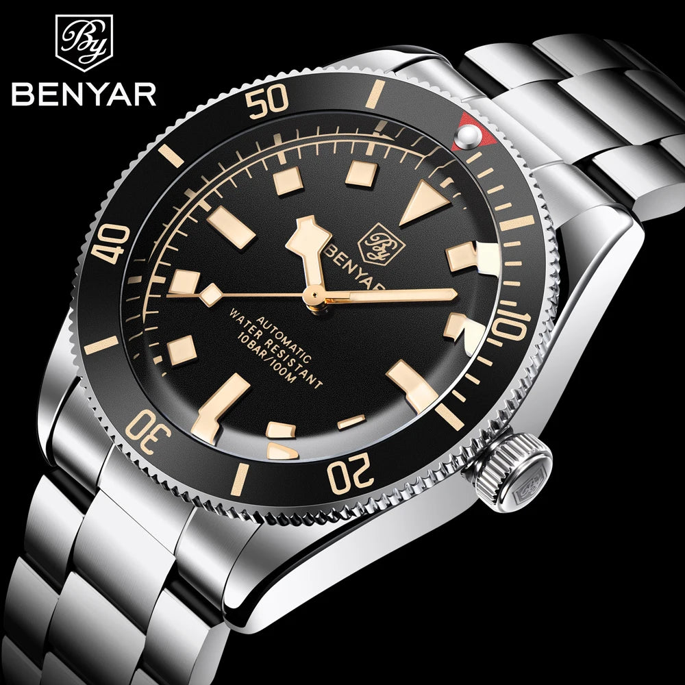 Automatic Mechanical Wristwatch – Stainless Steel for Business Men