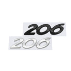 Metal Car Emblem Badge – Glossy Black Chrome Decal for Peugeot 206 Accessories