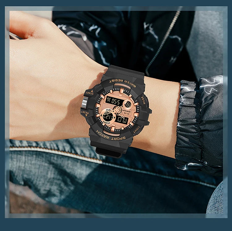 Digital Sports Watch – Waterproof LED Military Timepiece for Outdoor Men
