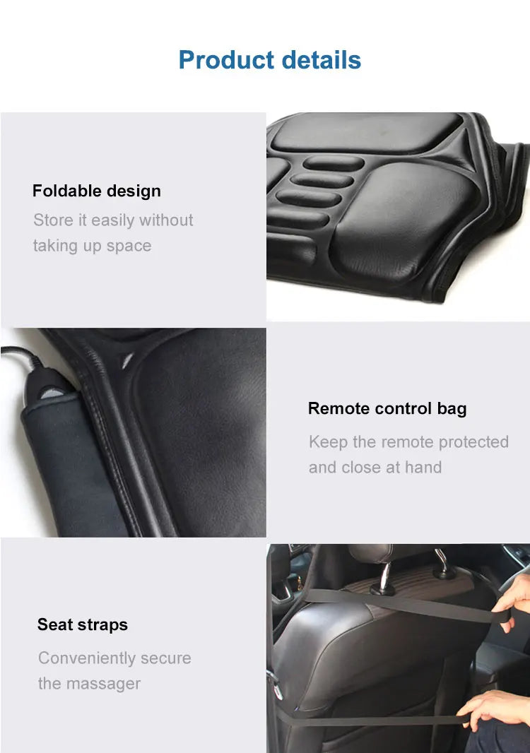 Electric Back Massage Cushion – Heating Vibrator for Home Office Pain Relief