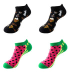 Avocado Cotton Boat Socks – Funny Fruit Pattern for Men and Women