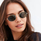 Retro Small Oval Sunglasses – UV400 Gradient Mirror Shades for Festival Wear