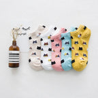 Cute Cat Ankle Socks – Cartoon Animal Kitten Cotton Hosiery for Women