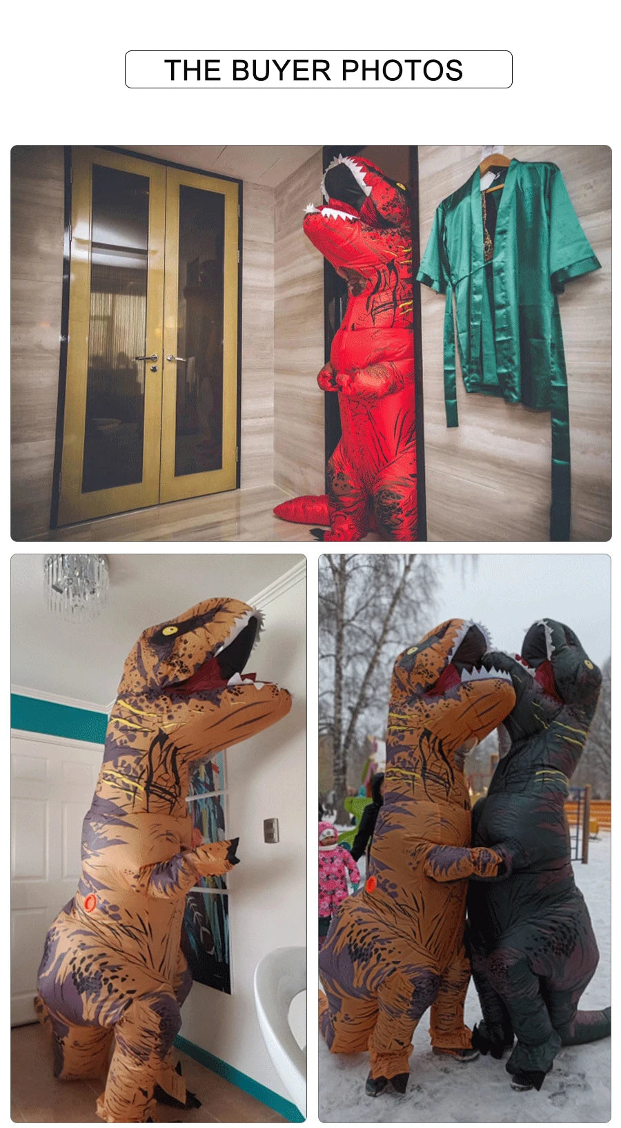 Inflatable T-Rex Costume – Dinosaur Mascot Suit for Kids and Adults