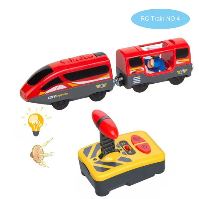 Magnetic RC Electric Train – Diecast Locomotive for Wooden Railway Tracks