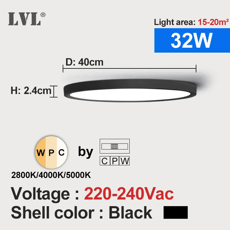 LED Ceiling Light – Wood Grain Golden Finish for Kitchen and Bedroom