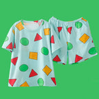 Crayon Shin-chan Cotton Pajama Set – Summer Sleepwear for Couples