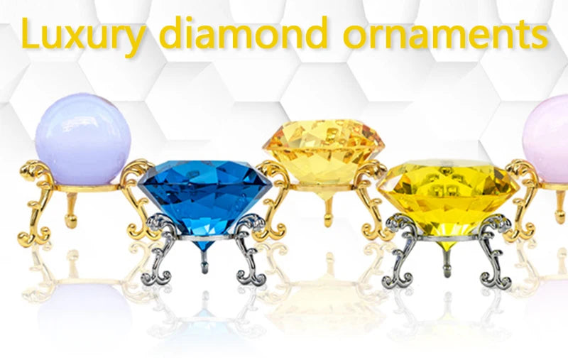Clear Crystal Diamond Ornament – Glass Home Decor for Wedding and Gifts