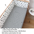 Cotton Star Crib Bumper – Thickened Protective Bedding for Newborn Infants