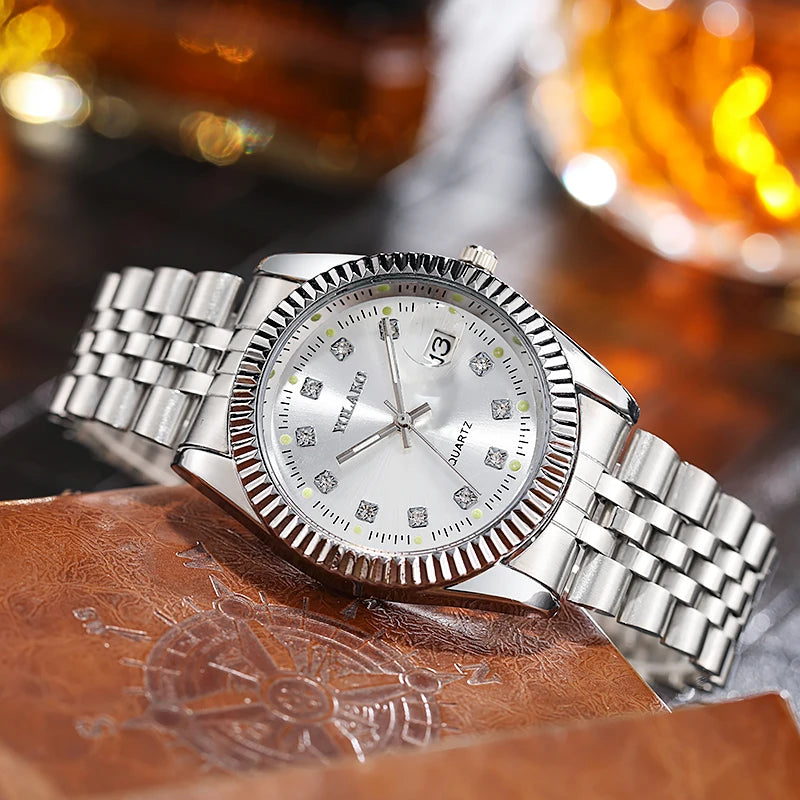 Full Steel Quartz Watch – Luxury Analog Wristwatch for Men