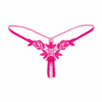 Lace G-String Thong – Pearl Back Bow Details for Sexy Lingerie