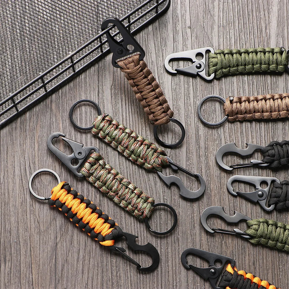 Paracord Survival Keychain – Military Carabiner for Outdoor Camping Gear