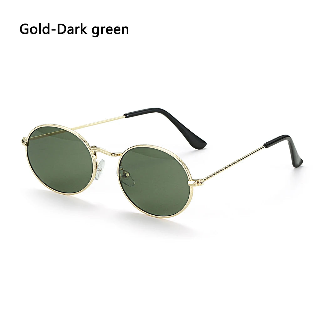 Retro Small Oval Sunglasses – UV400 Gradient Mirror Shades for Festival Wear