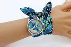Fabric Wristwatch – Silver Quartz Analog Timepiece for Women