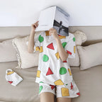 Crayon Shin-chan Cotton Pajama Set – Summer Sleepwear for Couples
