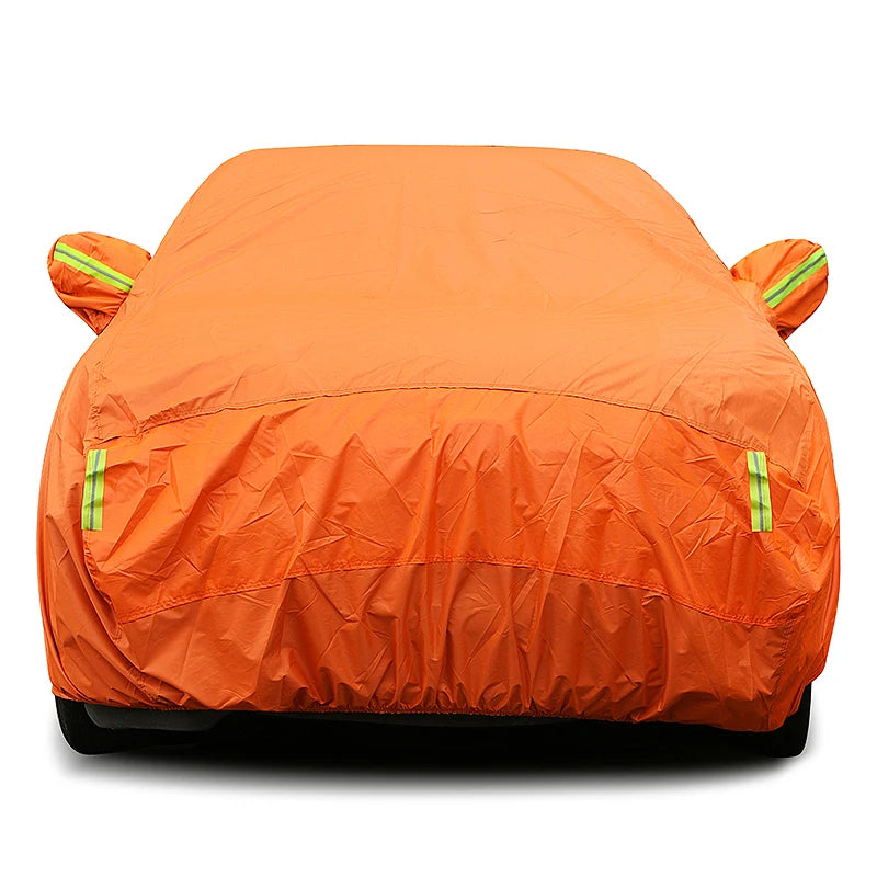 Universal Orange Car Cover – Waterproof UV Protection for Outdoor Storage
