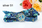 Fabric Wristwatch – Silver Quartz Analog Timepiece for Women