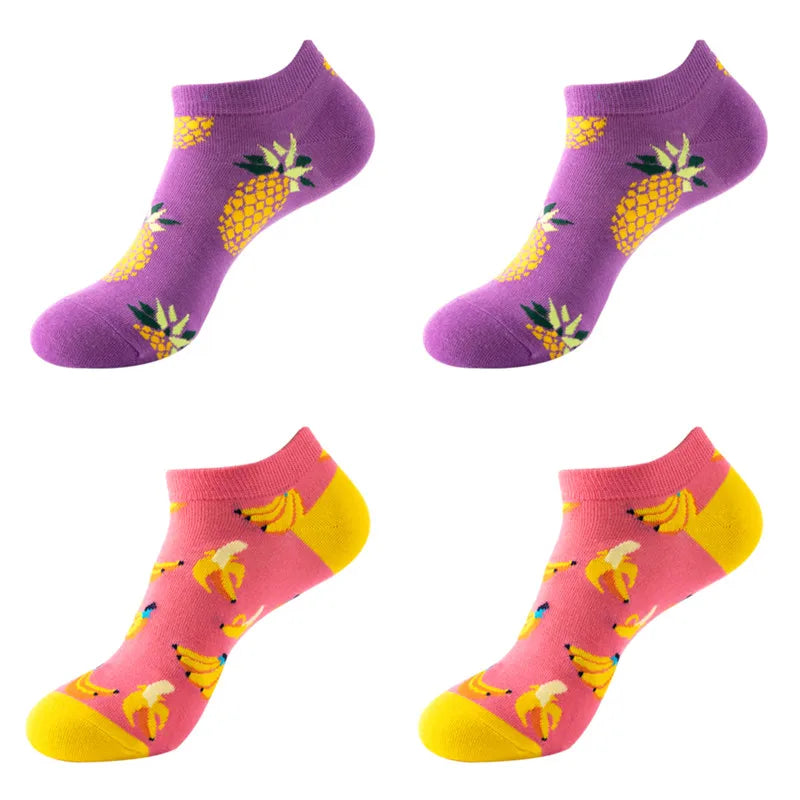 Avocado Cotton Boat Socks – Funny Fruit Pattern for Men and Women