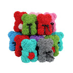 Artificial Rose Bear – 25cm Flower Figurine for Valentine Anniversary Gift