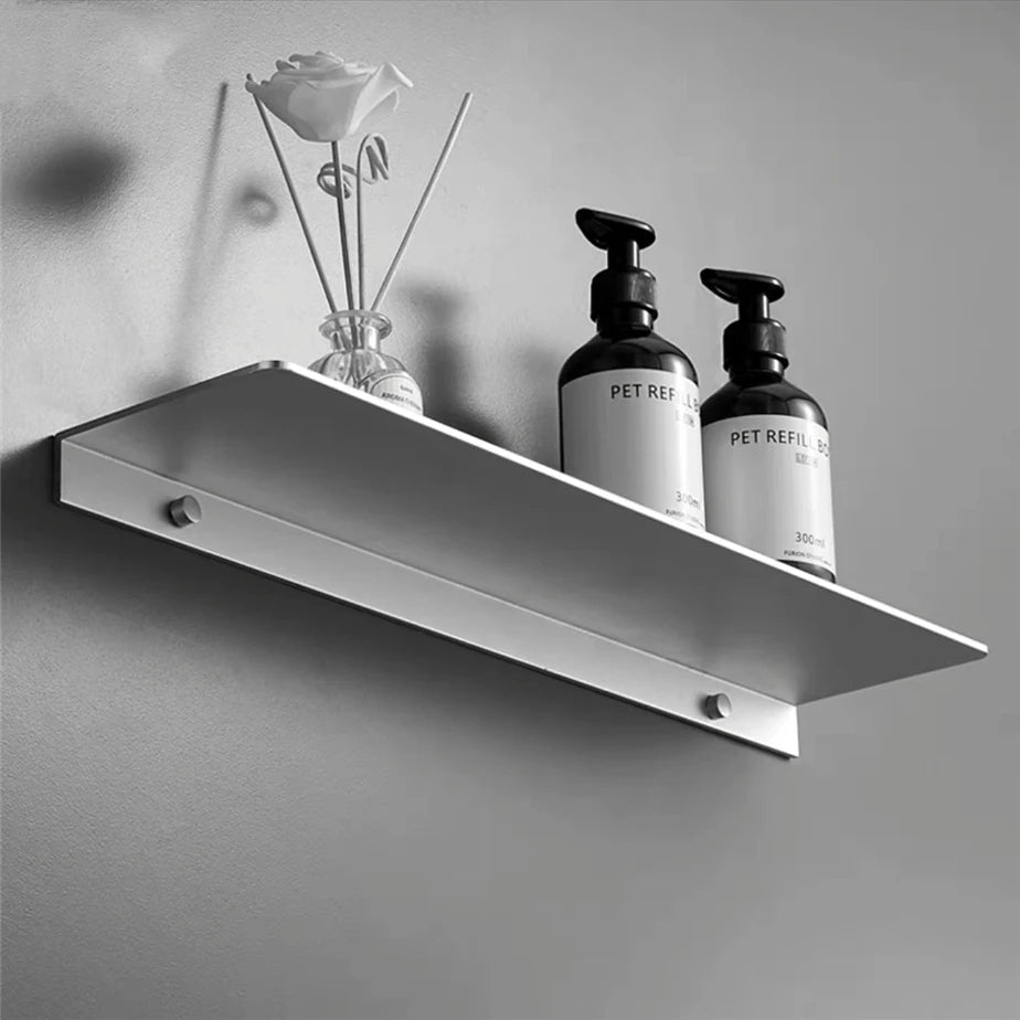 Aluminum Wall Storage Shelf – Bathroom Mirror Organizer for Shower Room