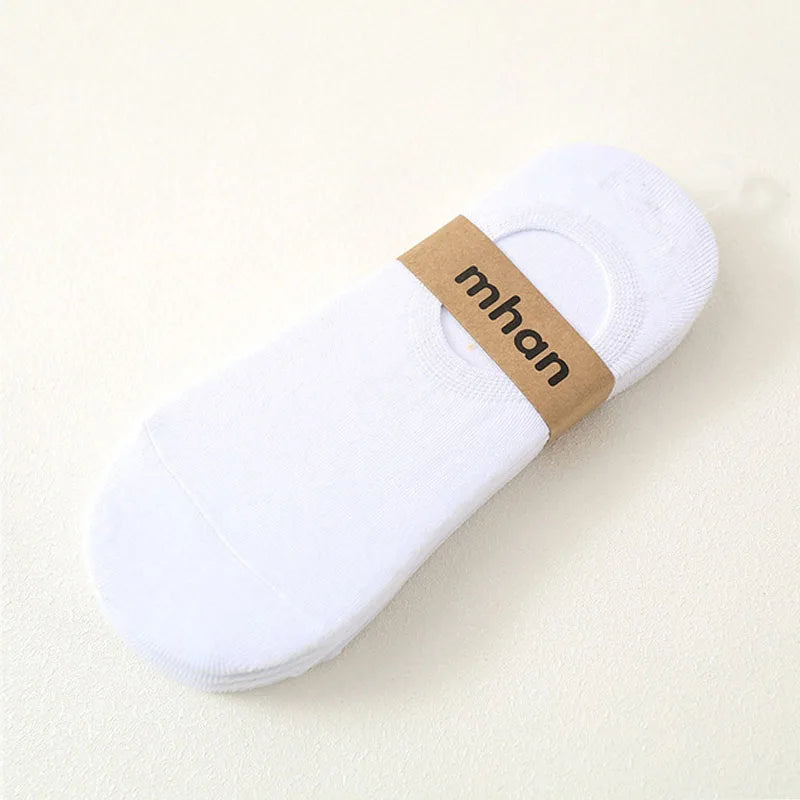 Invisible Cotton Boat Socks – Non-Slip Silicone Ankle Liners for Men