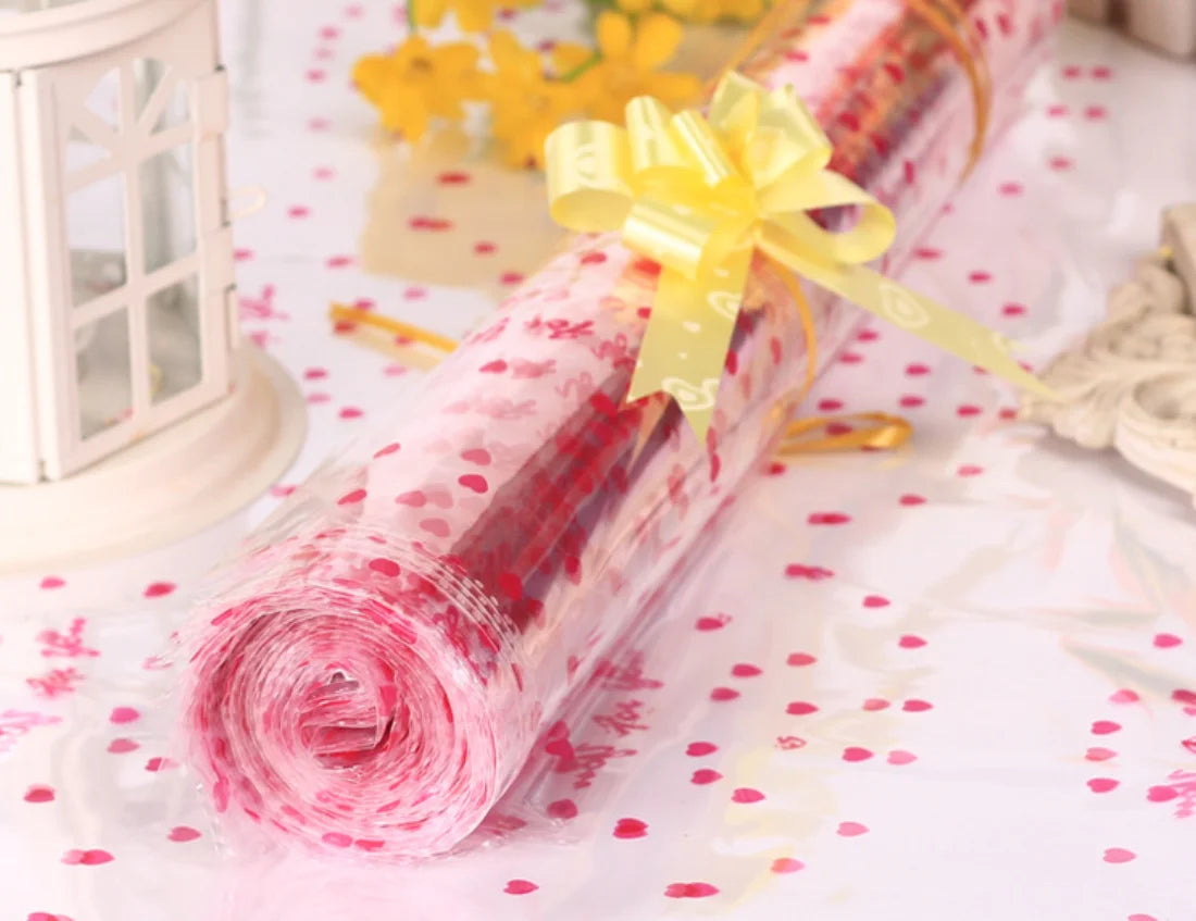 Transparent OPP Plastic Bags – Heart Print Gift Packaging for Party Favors
