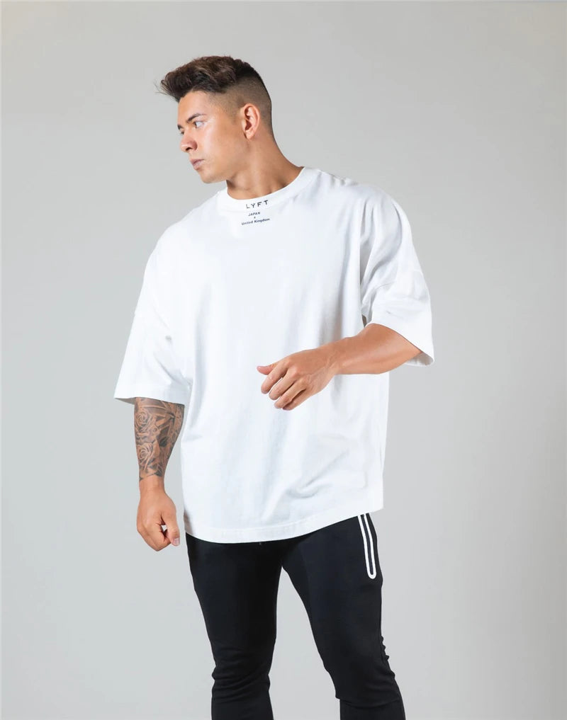 Cotton Gym T-Shirt – Short Sleeve for Men Workout Training Fitness