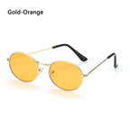 Retro Small Oval Sunglasses – UV400 Gradient Mirror Shades for Festival Wear