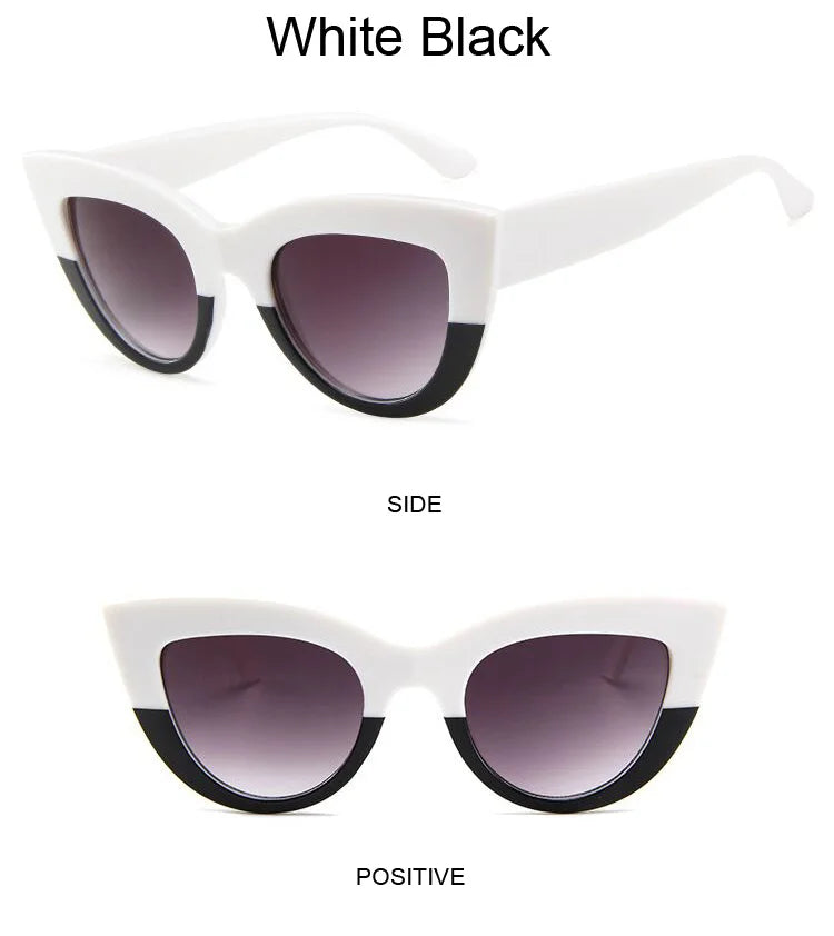 Retro Cat Eye Sunglasses – Oversized Plastic Frames for Women Fashion