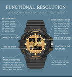Digital Sports Watch – Waterproof LED Military Timepiece for Outdoor Men