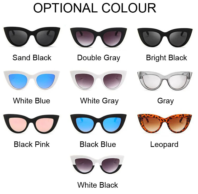 Retro Cat Eye Sunglasses – Oversized Plastic Frames for Women Fashion